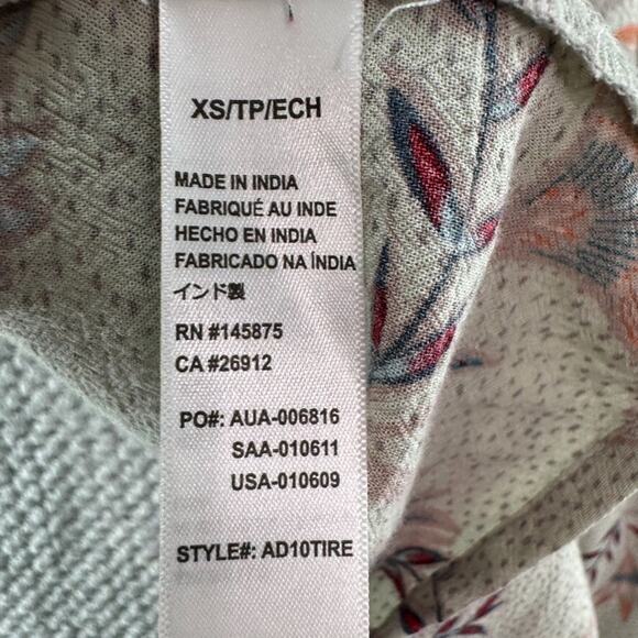 SocietyAmuse Dress XS Gray Floral Midi Halter A-Line Adjustable Strap Key Hole - Picture 12 of 13